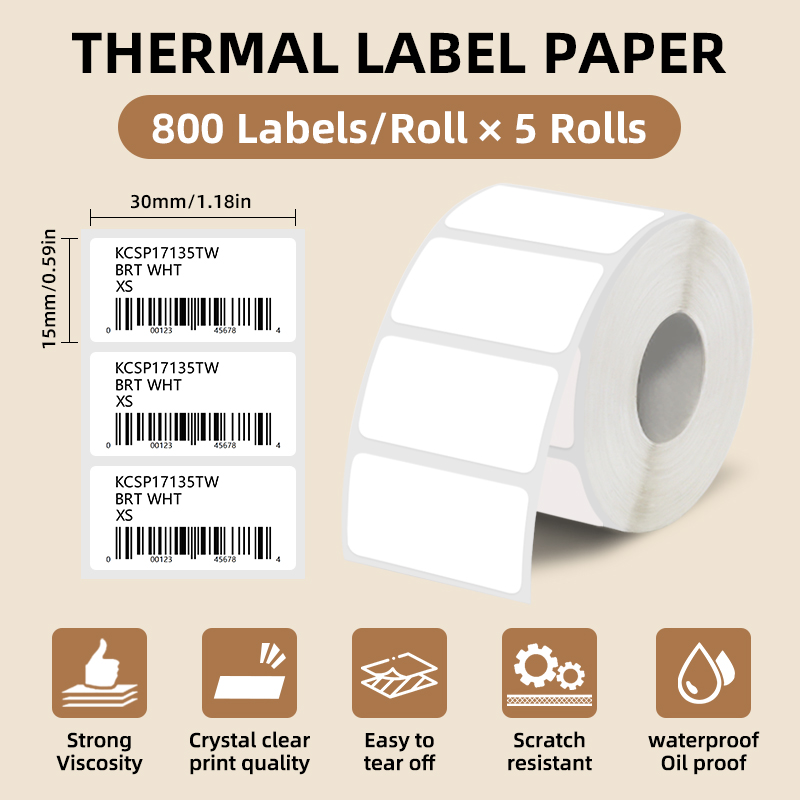 5 rollos de etiquetas adhesiva - Commercial Printer reseña y precio