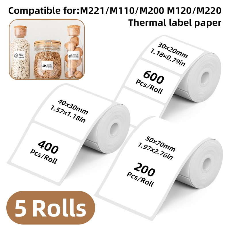 5 rollos de etiquetas adhesiva - Commercial Printer reseña y precio